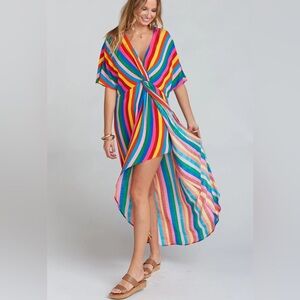 Show Me Your Mumu Get Twisted Rainbow Tulum Stripe Dress